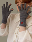 Fashion Grey Strawberry Long Wrist Touch Screen Five Finger Gloves