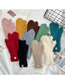 Fashion Beige Fleece Label Knit Touch Screen Gloves