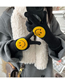 Fashion Khaki Polyester Wool Knit Smiley Embroidered Five Finger Gloves