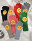 Fashion Black Polyester Wool Knit Smiley Embroidered Five Finger Gloves