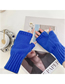 Fashion Lake Blue Knitted Fingerless Gloves