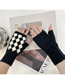 Fashion Black Diamond Knit Half Finger Gloves