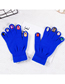 Fashion Royal Blue Gloves (without Diamonds) Acrylic Knit Geometric Five-finger Gloves