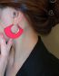 Fashion Ear Buckles - Rose Red (rhombus) Solid Color Geometric Diamond Earrings