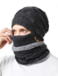 Fashion Light Grey Acrylic Knitted Wool Cap Five-finger Gloves Scarf Mask Four-piece Set