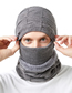Fashion Light Grey Acrylic Knitted Wool Cap Five-finger Gloves Scarf Mask Four-piece Set