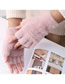 Fashion Khaki Nylon Half Finger Plush Gloves