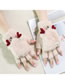 Fashion Pink Mink Fur Christmas Fawn Flip Half Finger Gloves