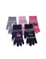 Fashion Pink Acrylic Fawn Jacquard Five Finger Gloves