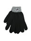 Fashion Black Cotton Labeled Five Finger Gloves