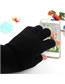 Fashion Black Solid Knit Half Finger Gloves