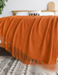 Fashion Hermes Orange 130cmx220cm With Tassel Solid Color Knit Tassel Sofa Blanket