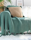 Fashion Duck Green Pillow 45*45cm (with Core) Coarse Wool Woven Fringed Sofa Blanket