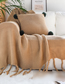 Fashion Nordic Grey Blanket 130*200cm+tassels Coarse Wool Woven Fringed Sofa Blanket