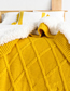 Fashion Warm Yellow Without Velvet Solid Color Diamond Double Knitted Sofa Blanket