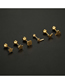 Fashion 1#gold Titanium Steel Geometric Pentagram Piercing Stud Earrings