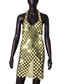 Fashion Silver Acrylic Sequin Halterneck Dress