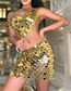 Fashion Gold Skirt Acrylic Heart Sequin Skirt
