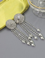 Fashion Silver Alloy Diamond Geometric Tassel Drop Earrings