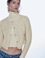 Fashion White Beaded Knit-breasted Jacket
