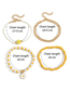 Fashion Gold Colorful Rice Beads Beaded Oil Drops Flowers Pentagram Bracelet Set