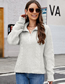 Fashion Light Grey Solid Cable Knit Lapel Sweater