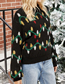 Fashion Black Christmas Lights Jacquard Pullover Sweater
