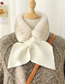 Fashion Brown Faux Rex Rabbit Fur Knitted Plush Jacket Scarf