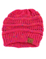 Fashion Pink Color Dot Knit Labeled Beanie