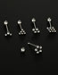 Fashion Silver 5# Titanium Steel Geometric Ball Braid Piercing Stud Earrings