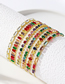 Fashion 8 Mixed Color Square Brass Inlaid Square Zirconia Snake Bone Chain Bracelet