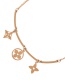 Fashion Rose Gold Titanium Steel Cutout Clover Pendant Bracelet