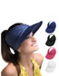 Fashion #9 Navy Blue Cotton Polyester Pleated Wide Brim Sun Hat