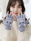 Fashion Blue Plush Cartoon Half Finger Gloves