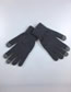 Fashion Navy Blue Imitation Cashmere Solid Color Five Finger Gloves