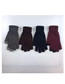 Fashion Claret Imitation Cashmere Solid Color Five Finger Gloves