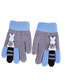 Fashion White Cashmere Knitted Color-block Rabbit Five-finger Gloves