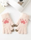 Fashion Pink Wool-knit Jacquard Five-finger Gloves