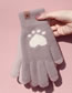 Fashion Bean Paste Color Knitted Heart Half Finger Flap Gloves