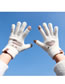 Fashion Navy Blue Knitted Heart Half Finger Flap Gloves