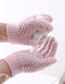 Fashion Blue Polyester Geometric Crinkle Knit Five Finger Gloves