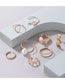 Fashion Gold Alloy Geometric Ekg Multilayer Open Ring Set
