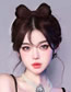 Fashion Light Brown Simulation Wig Bow Hair Clip