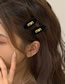 Fashion Coffee Color Metal Letter Velvet Oval Hair Clip