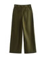 Fashion Armygreen Polyester Lace-up Straight-leg Trousers