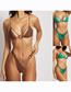 Fashion Green Nylon Colorblock Two-piece Swimsuit
