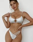 Fashion Silver Polyester Sequined One-piece Swimsuit