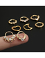 Fashion 8# Silver Copper And Diamond Geometric Round Pierced Stud Earrings
