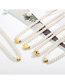 Fashion 5# Titanium Steel Pearl Beaded Bracelet Necklace Set