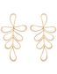 Fashion #2 Golden Color Metal Irregular Geometric Leaf Flower Pendant Earrings